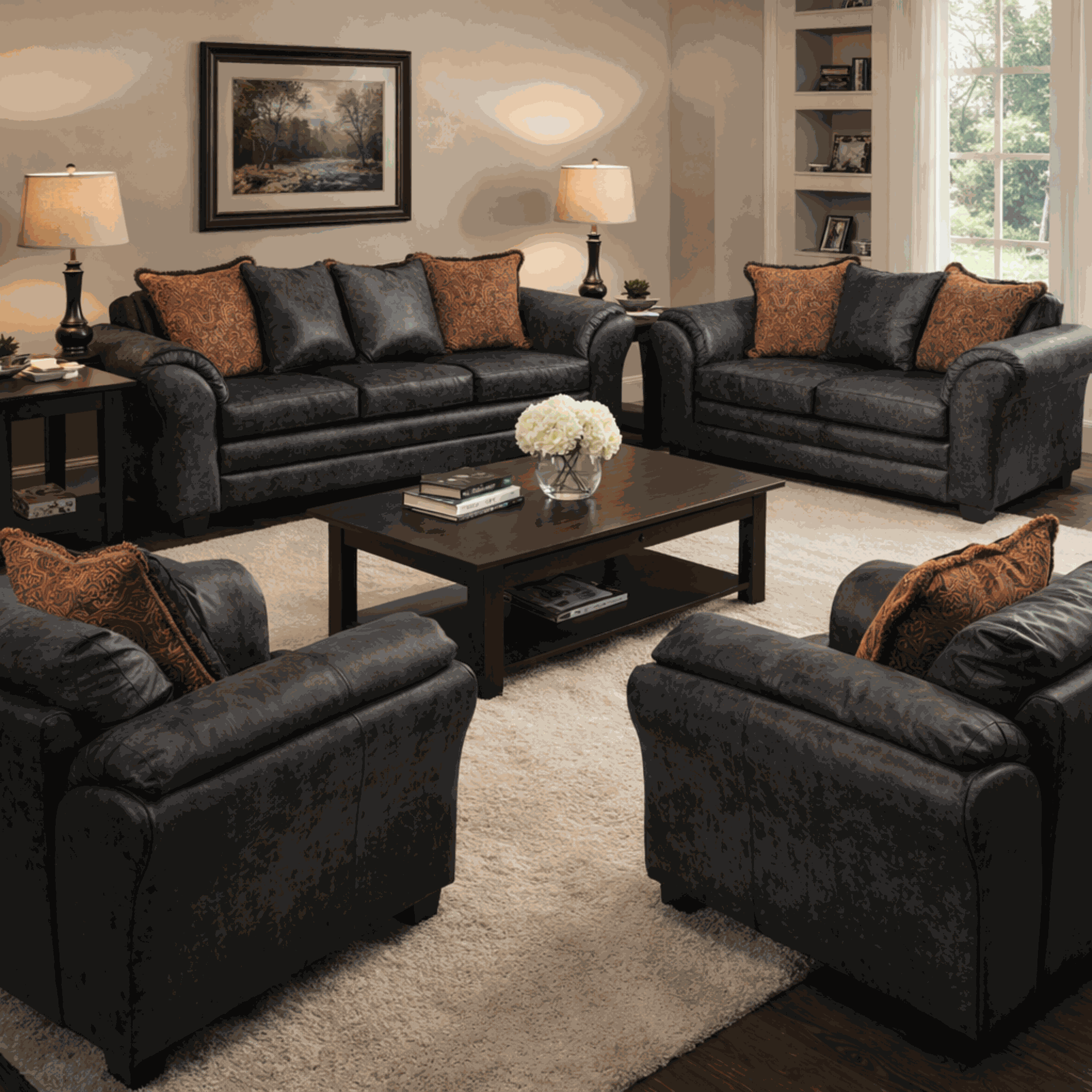 Juego de Living 3 2 1 1 Aconcagua Negro-0