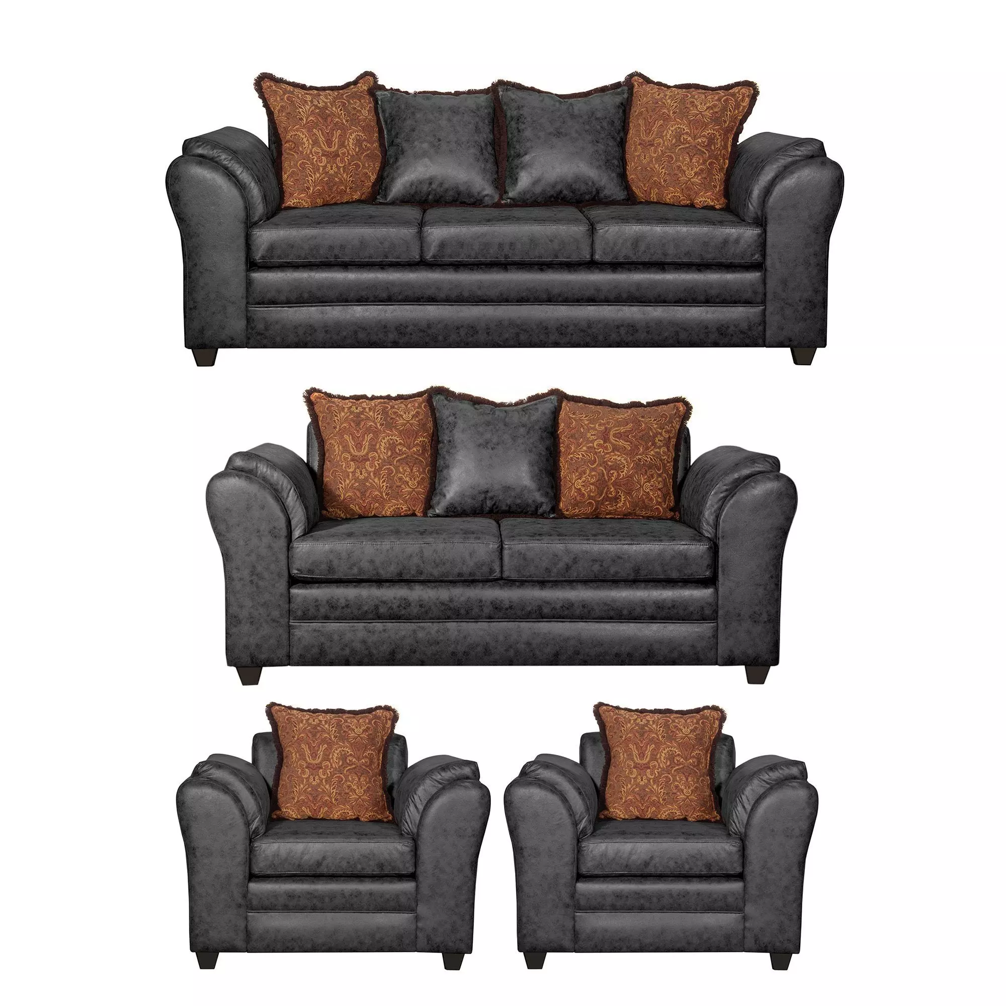 Juego de Living 3 2 1 1 Aconcagua Negro-1