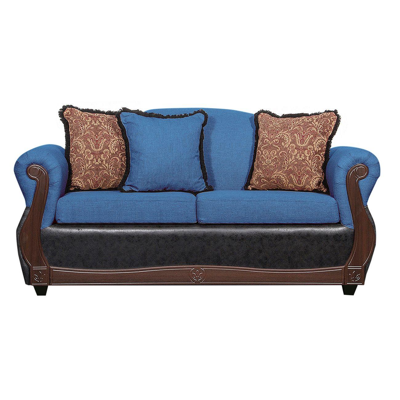 Juego de Living 3 2 Gran Columbia Azul Negro-2