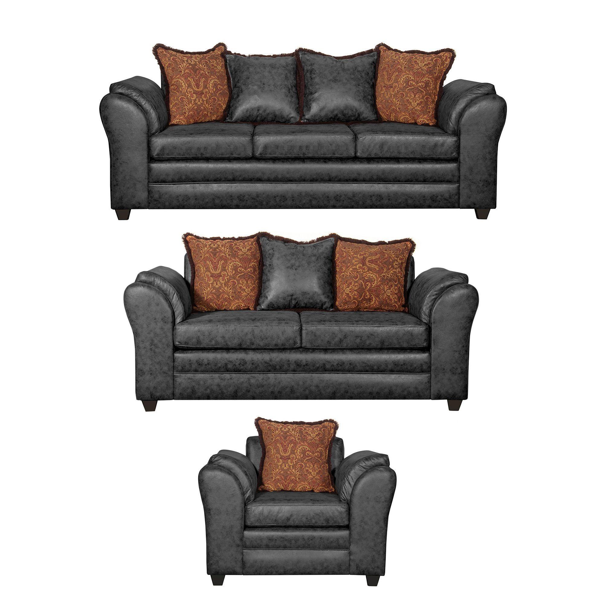 Juego de Living 3 2 1 Aconcagua Negro-1