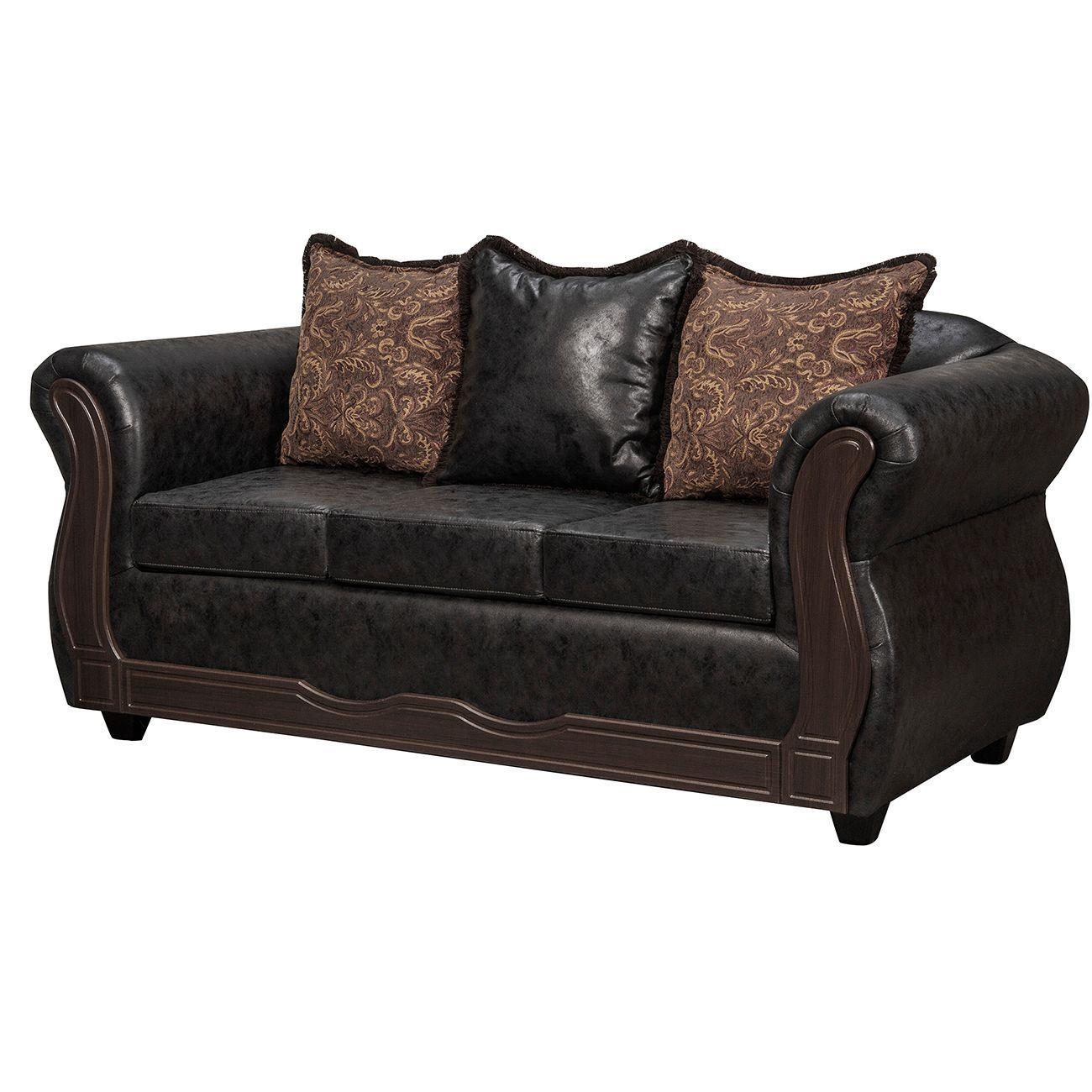 Juego de Living 3 1 1 Sofia PU Negro-3