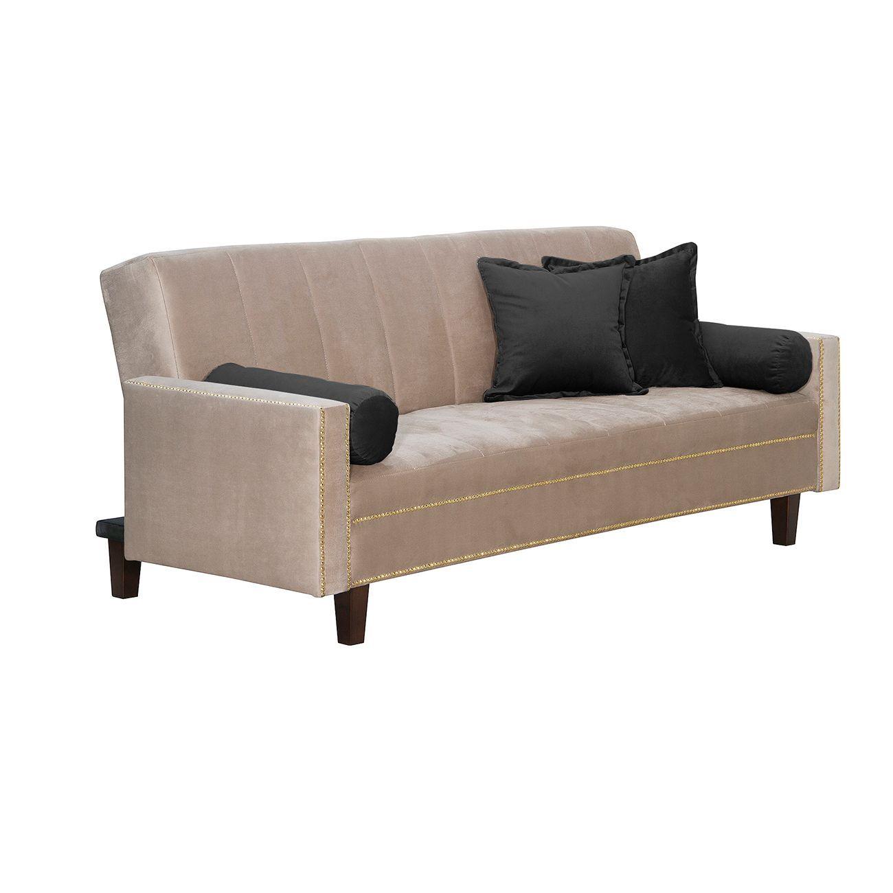 Futon Sofa Cama Vanguardia 200 x110 Beige - Negro-2