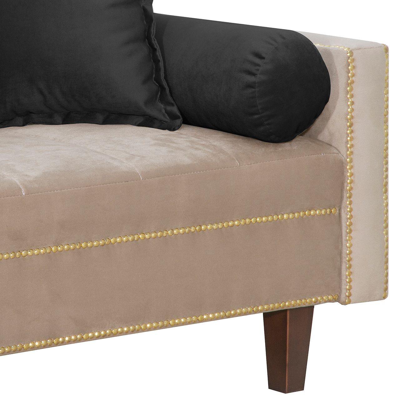 Futon Sofa Cama Vanguardia 200 x110 Beige - Negro-3