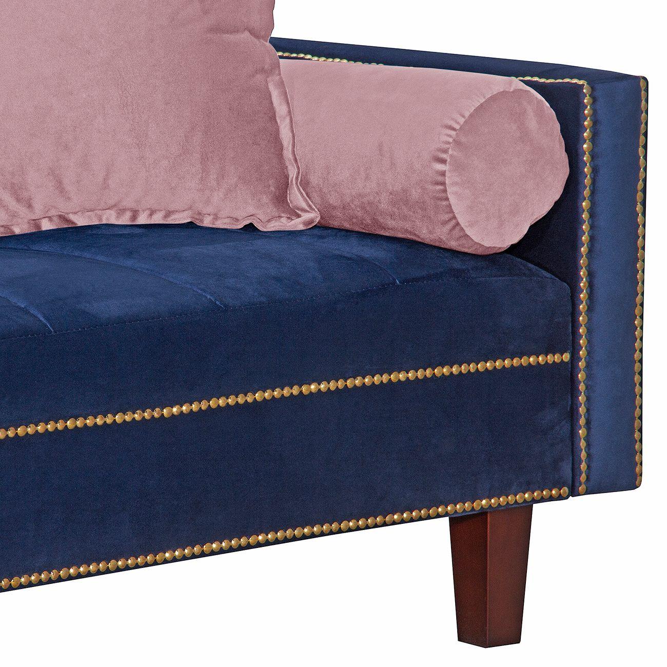 Futon Sofa Cama Vanguardia 200 x110 Azul - Rosa-3