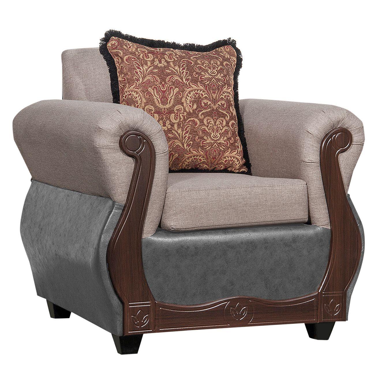 Juego de Living 2 1 1 Gran Columbia Beige Gris-4