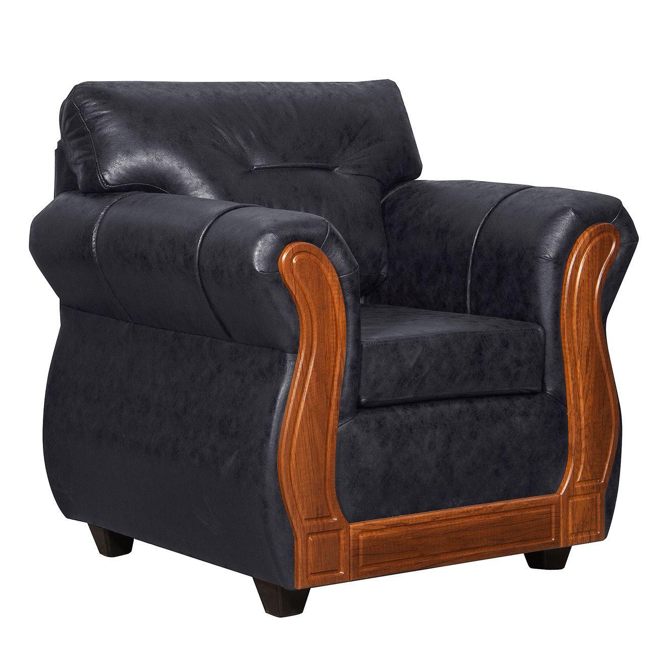 Juego de Living 3 2 1 1 Toronto Negro-6