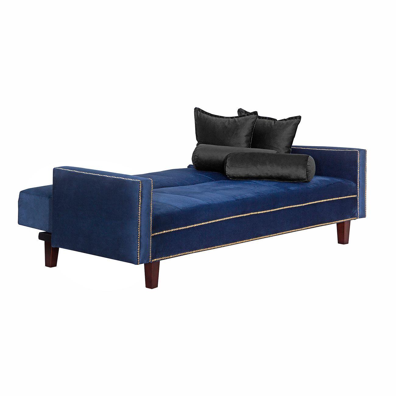 Futon Sofa Cama Vanguardia 200 x110 Azul - Negro-2