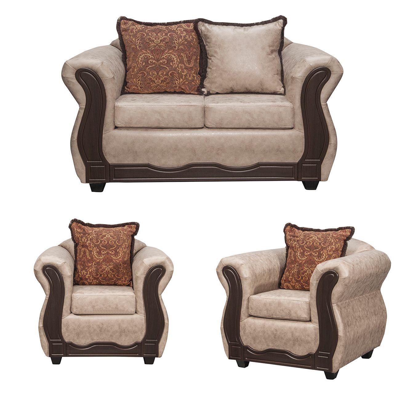 Juego de Living 2 1 1 Sofia PU Beige-0