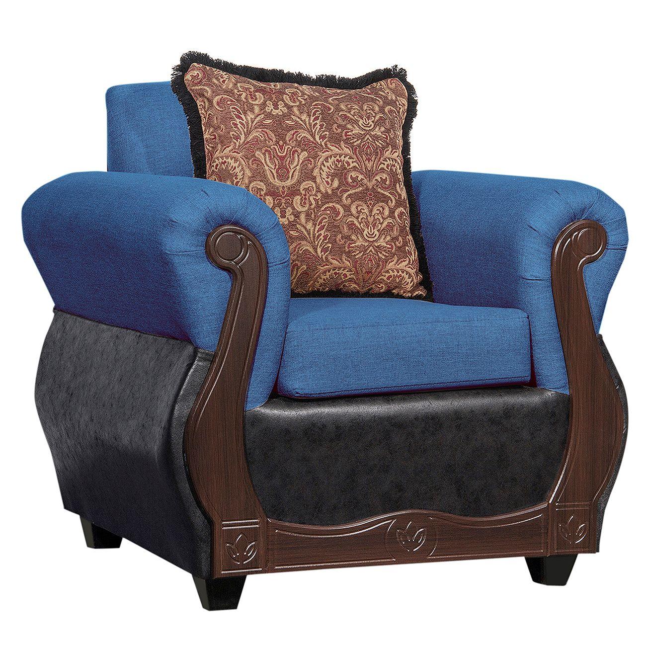 Juego de Living 2 1 1 Gran Columbia Azul Negro-3