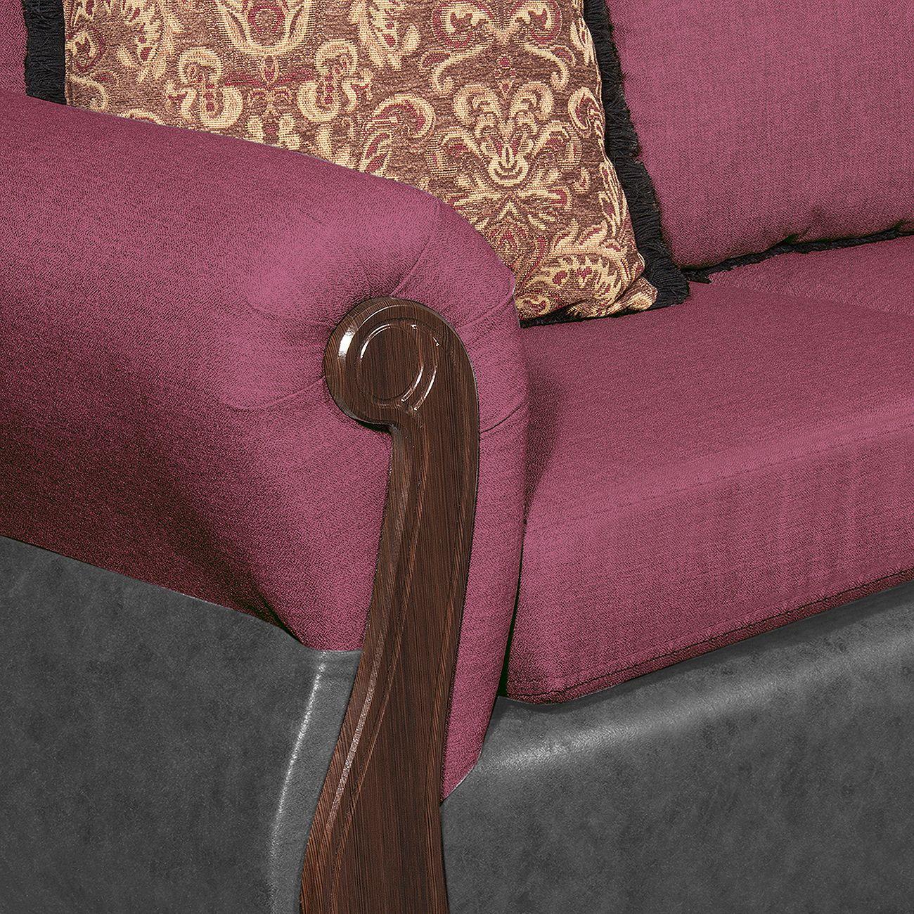 Juego de Living 3 2 1 1 Gran Columbia Burdeo Gris-5