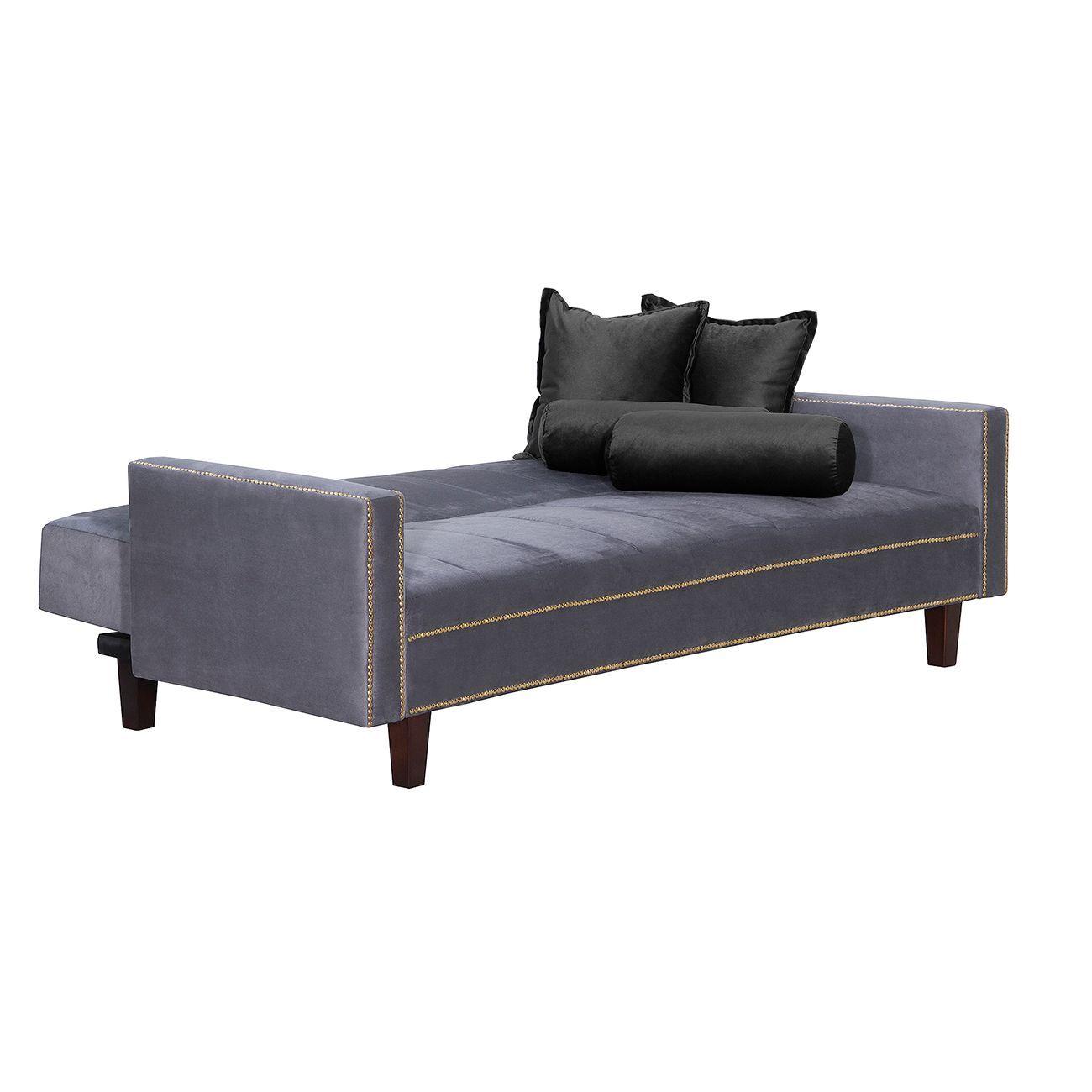 Futon Sofa Cama Vanguardia 200 x110 Gris - Negro-2