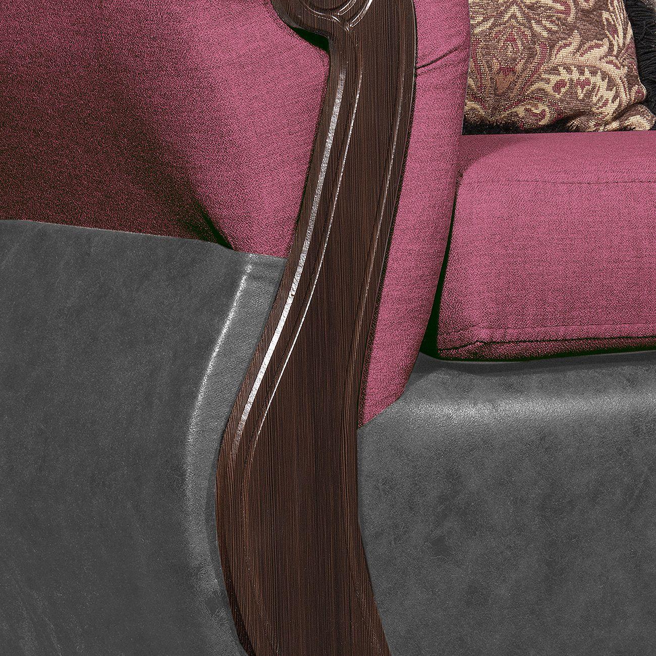 Juego de Living 3 2 Gran Columbia Burdeo Gris-4