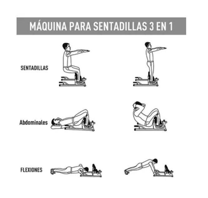 M quina sentadillas sissy squat abs flexiones 3 en 1-5