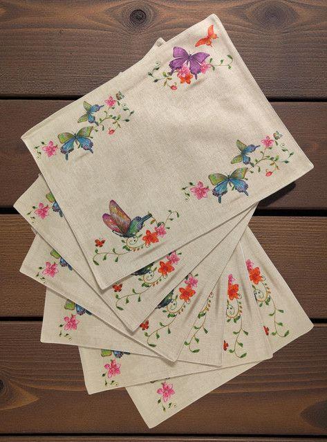 Set 6 Individuales de Lino 35x45 Repelente a Liquido-antimancha md18-2