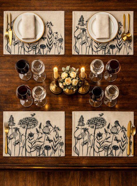 Set 6 Individuales de Lino 35x45 Repelente a Liquido-antimancha md29-2