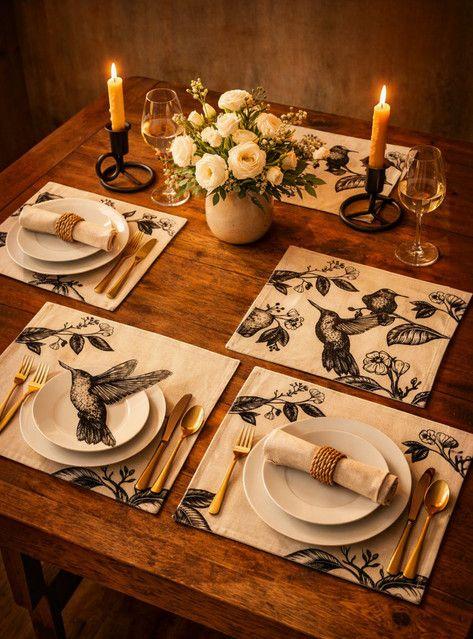 Set 6 Individuales de Lino 35x45 Repelente a Liquido-antimancha md31-2