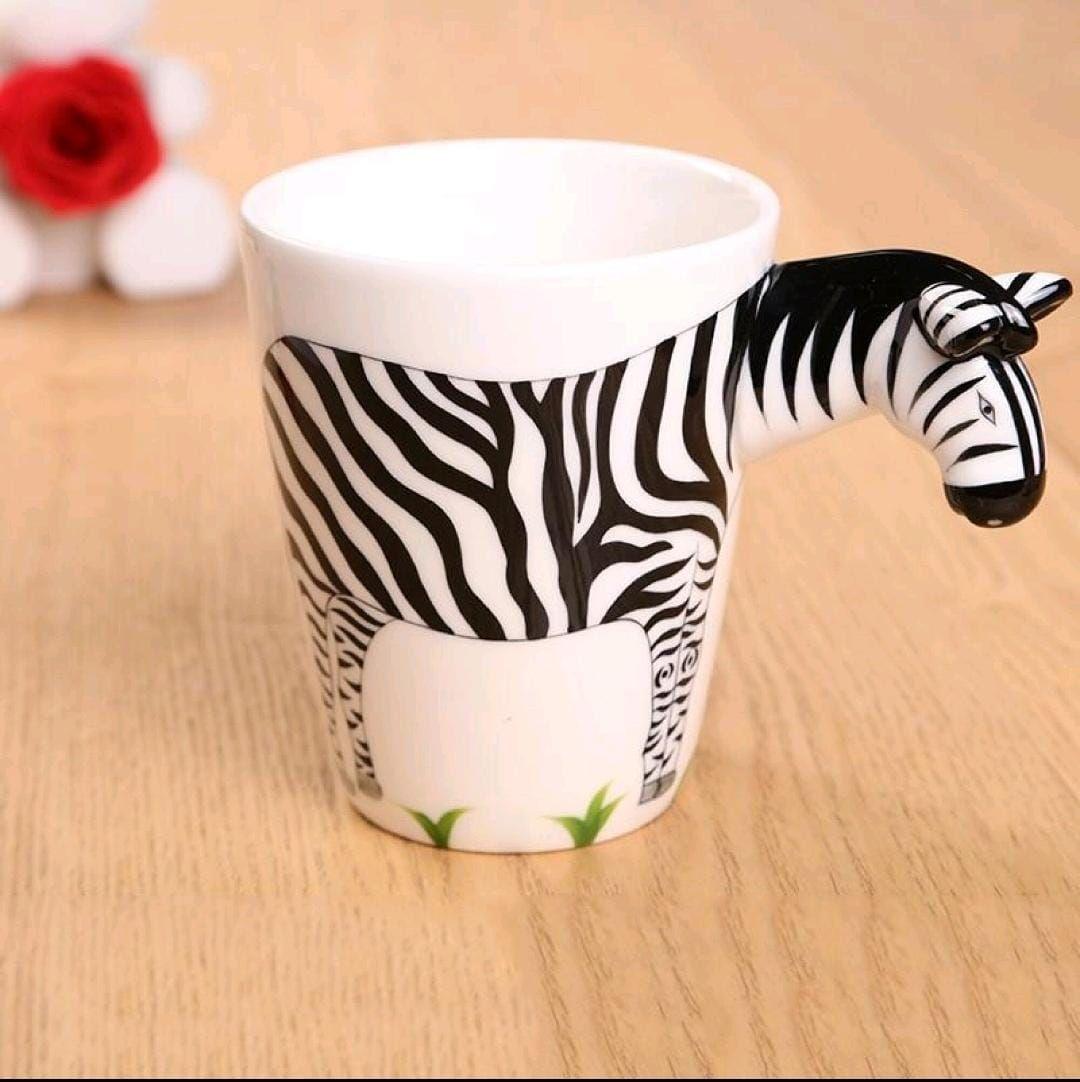 Taza de porcelana con Diseño de Cebra en 3D-2