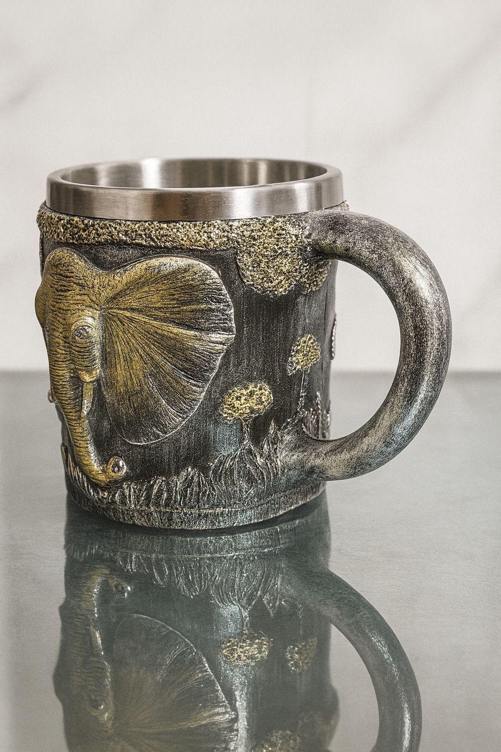 Tazon - Taza Termica De Acero con Diseño de Elefante en 3D-2