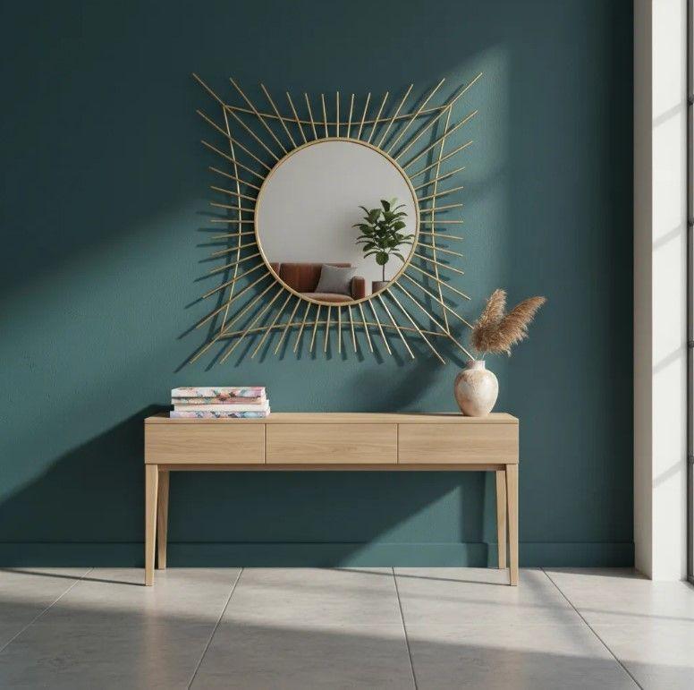 Espejo Decorativo Dorado 80cm-2