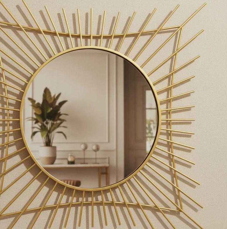 Espejo Decorativo Dorado 80cm-3