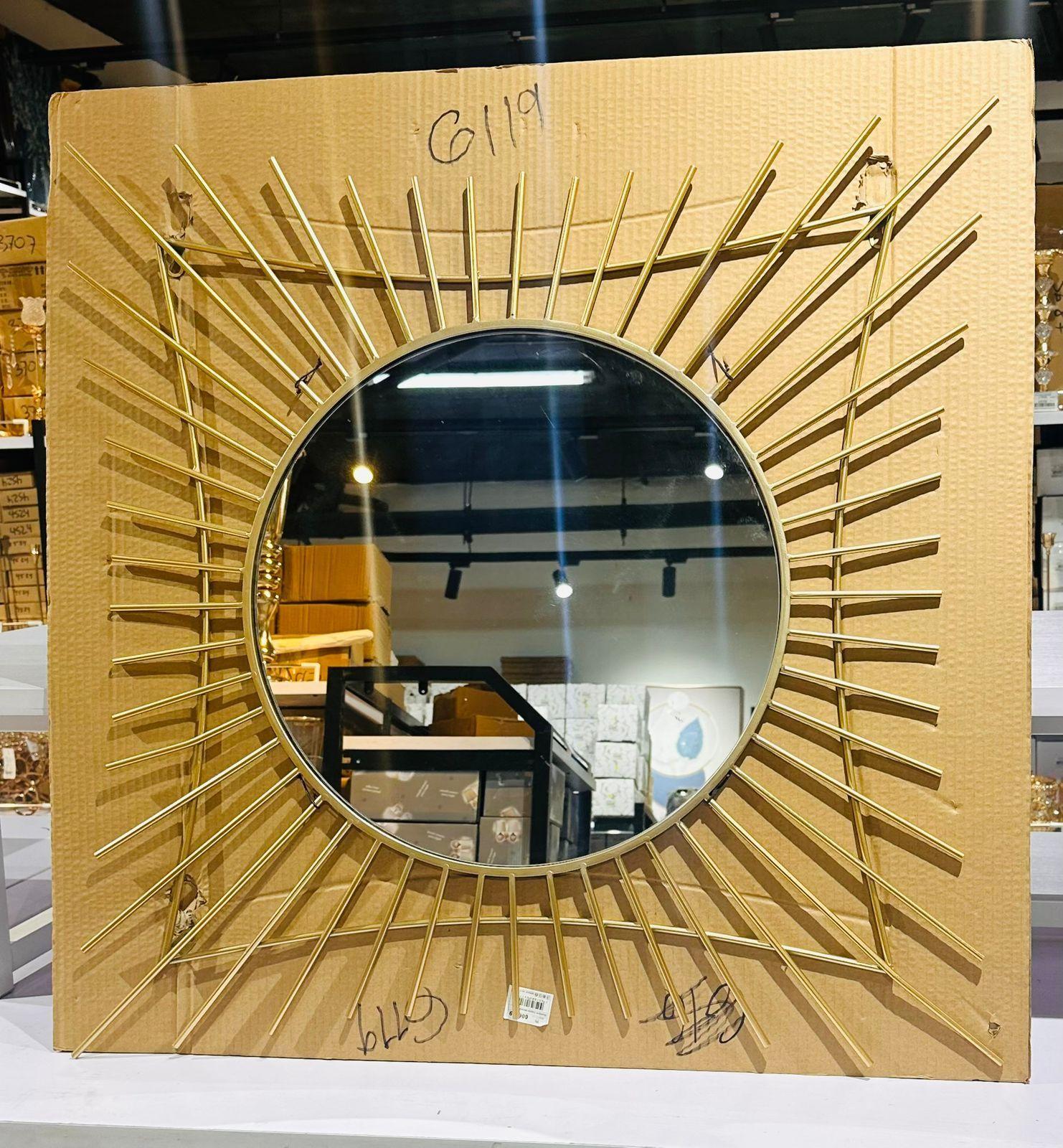 Espejo Decorativo Dorado 80cm-5