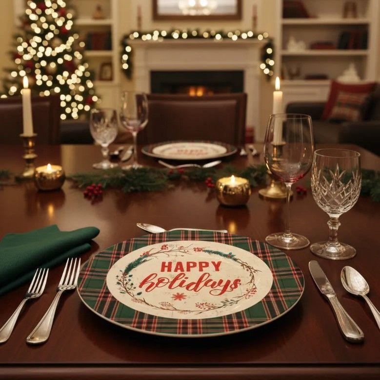 Pack Navideño 3 Platos de Plástico-2