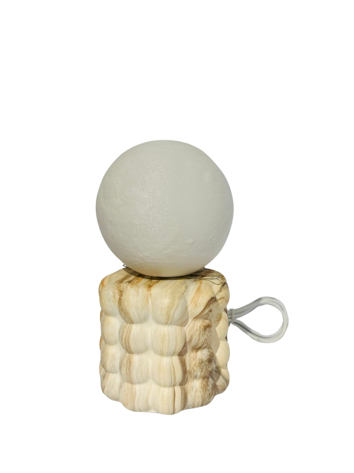Lámpara De Cerámica, Diseño Esfera 22cm-1