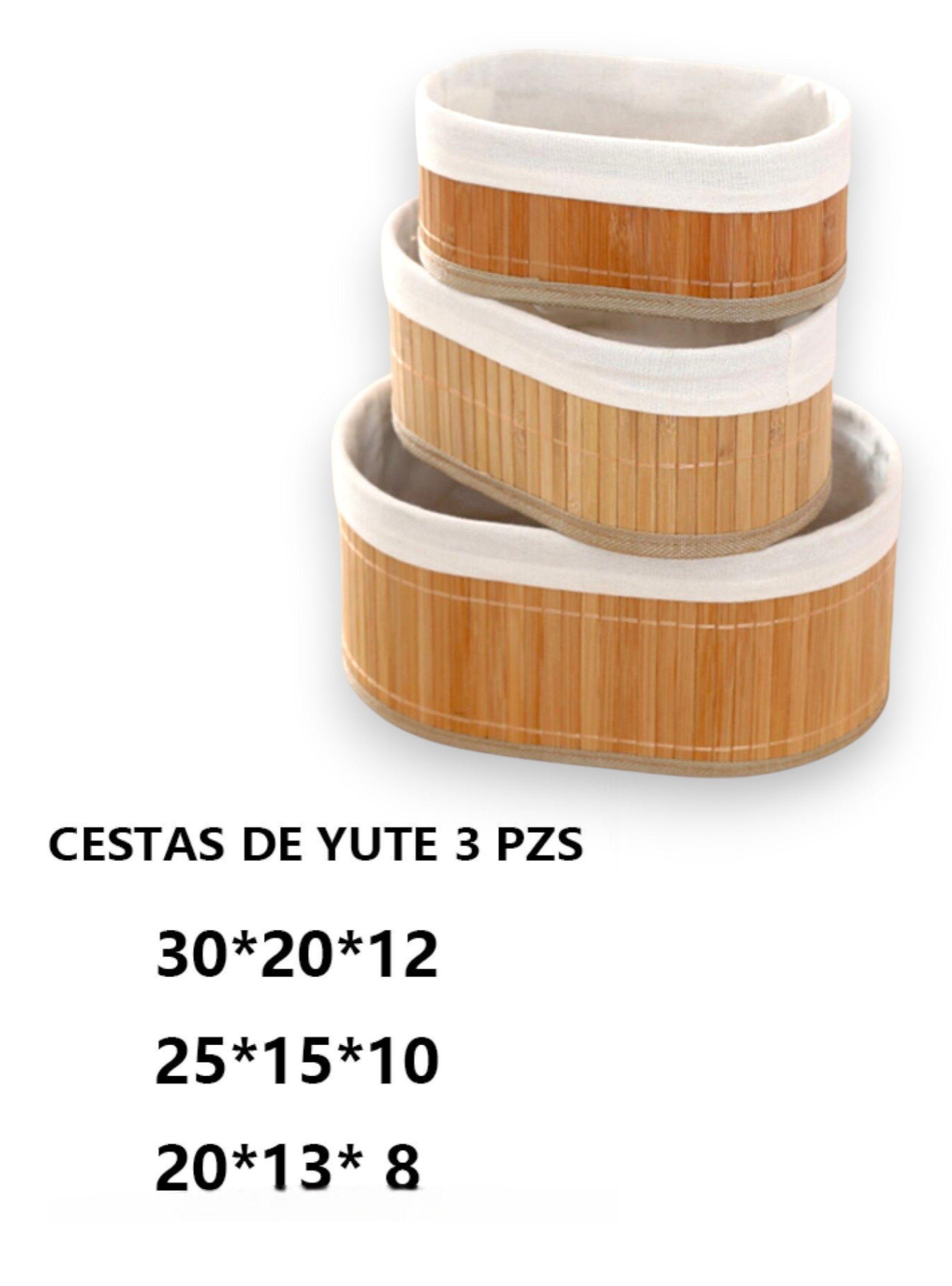 Set 3 Canastos De Bambu Para Ba o-3