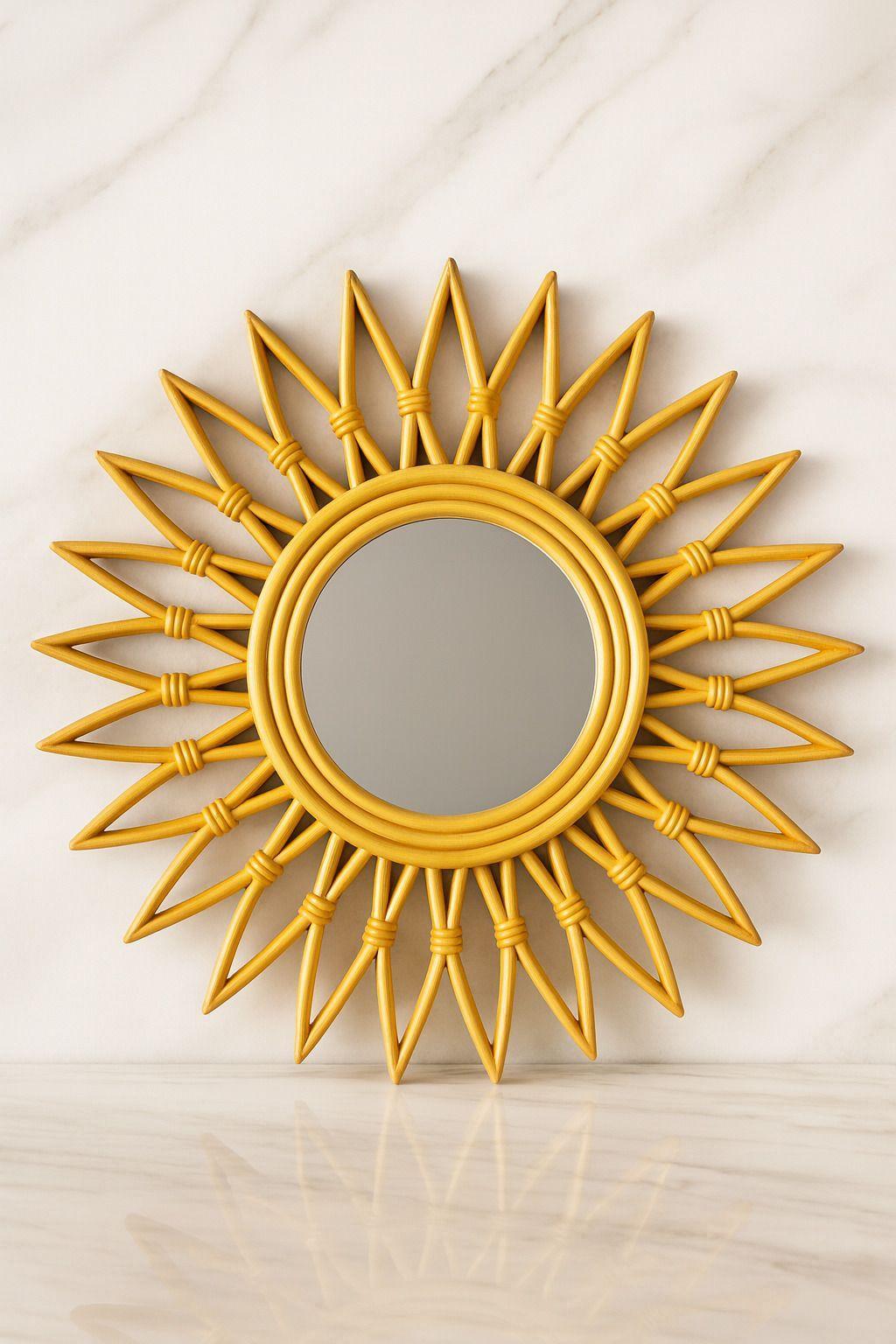 Espejo Redondo Sol Moderno 50x50x2.5cm-0