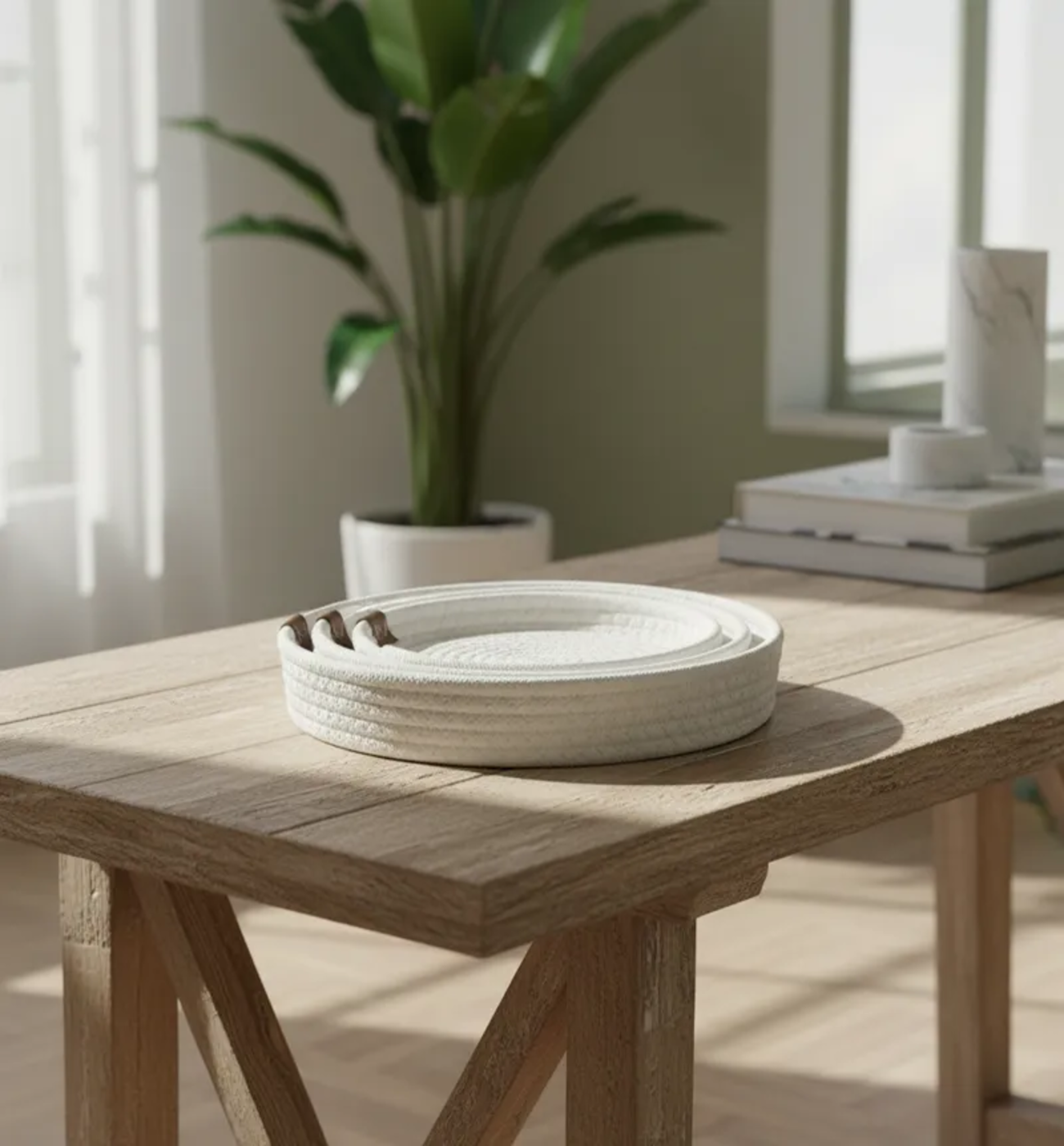 Set 3 Cestas Canasto Organizadores De Tela Para Hogar-2