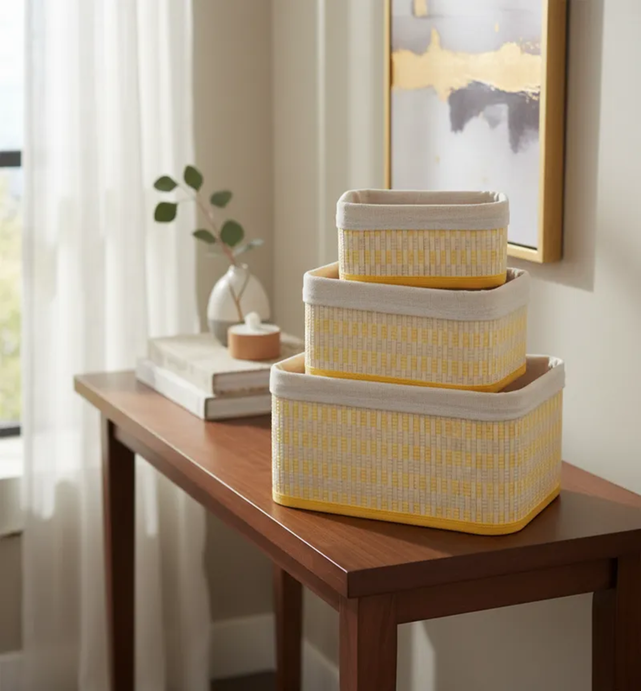 Pack 3 Canastos De Bambu Para Dormitorio-1