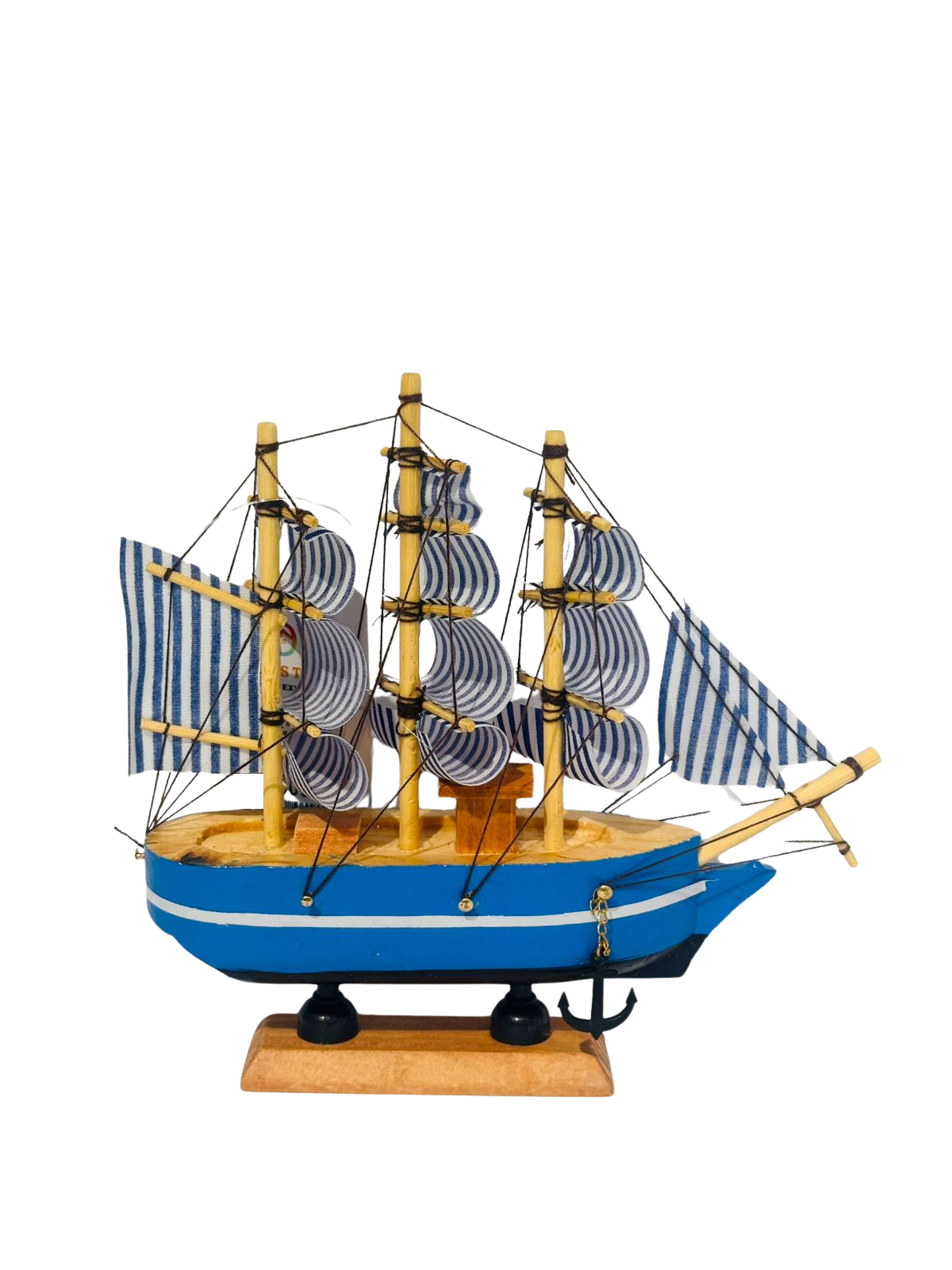 Decoración: Barco Velero De Madera 15cm-2