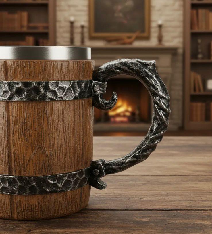 Taza Decorativa Acero Inoxidable Estilo Antiguo-2