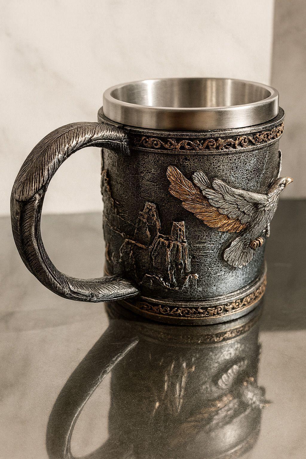 Tazon - Taza Termica De Acero Decorativa de Águila en Relieve-2