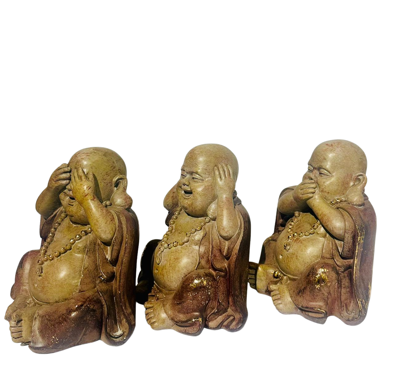 Pack 3 Esculturas De Buda: Ciego, Sordo y Mudo-1