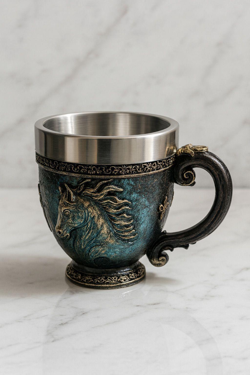 Tazon - Taza Termica De Acero con Relieve de Caballo-2