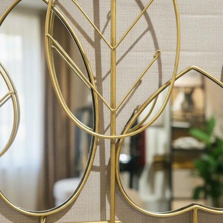 Fondo De Espejo Decorativo, Diseño Hojas Y Corazón 58cm-3