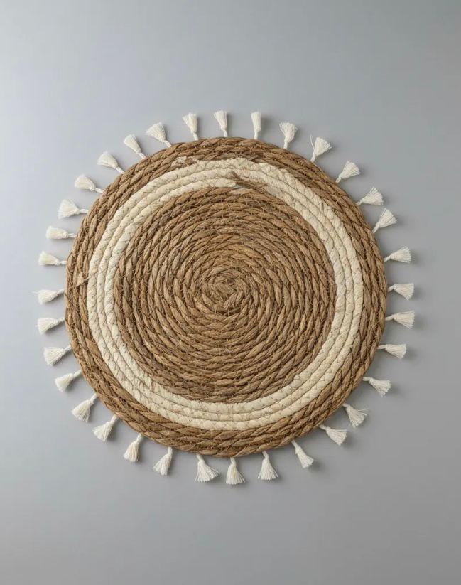 Set 4 Individuales De Fibra Natural Yute Color Beige-2