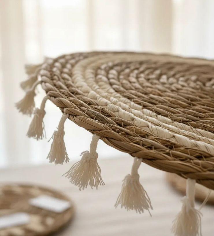 Set 4 Individuales De Fibra Natural Yute Color Beige-3