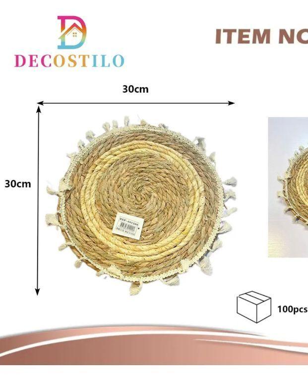 Set 4 Individuales De Fibra Natural Yute Color Beige-4