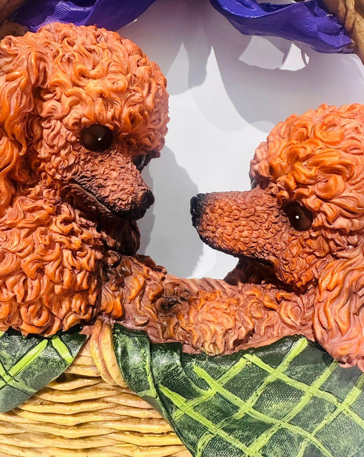 Figura Decorativa Colgante 2 Perritos 30cm-2
