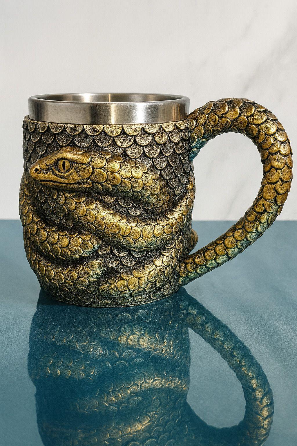 Tazon - Taza Termica De Acero con Serpiente en 3D-2