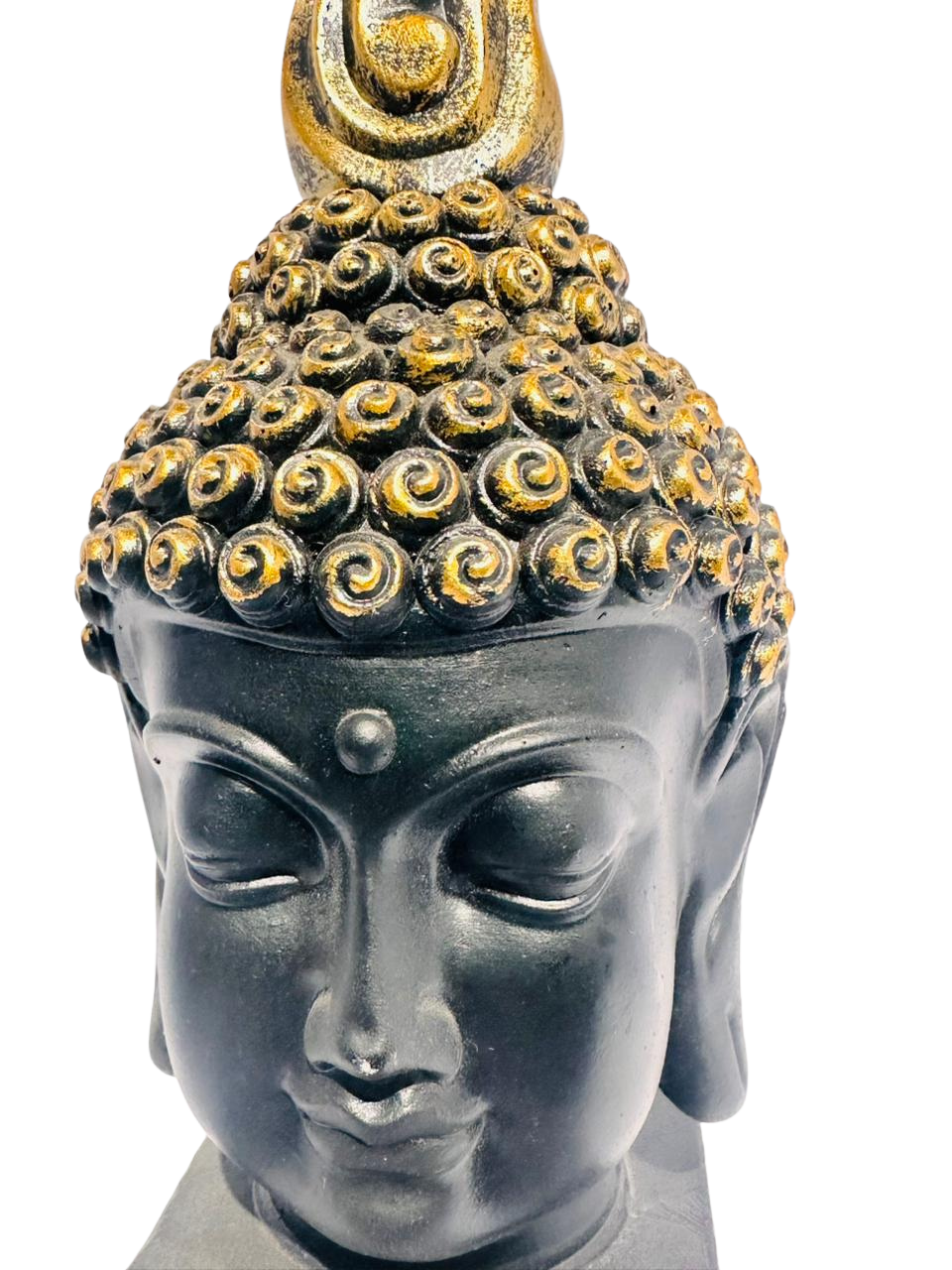 Estatua Cabeza De Buda Negro 27cm-3