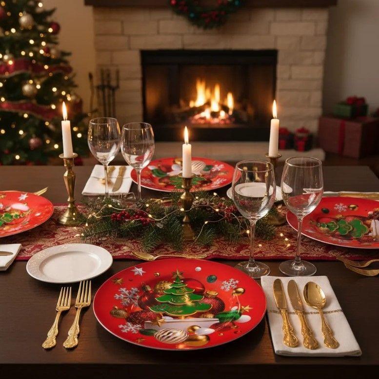 Set de Navidad 3 Platos de Plástico-3