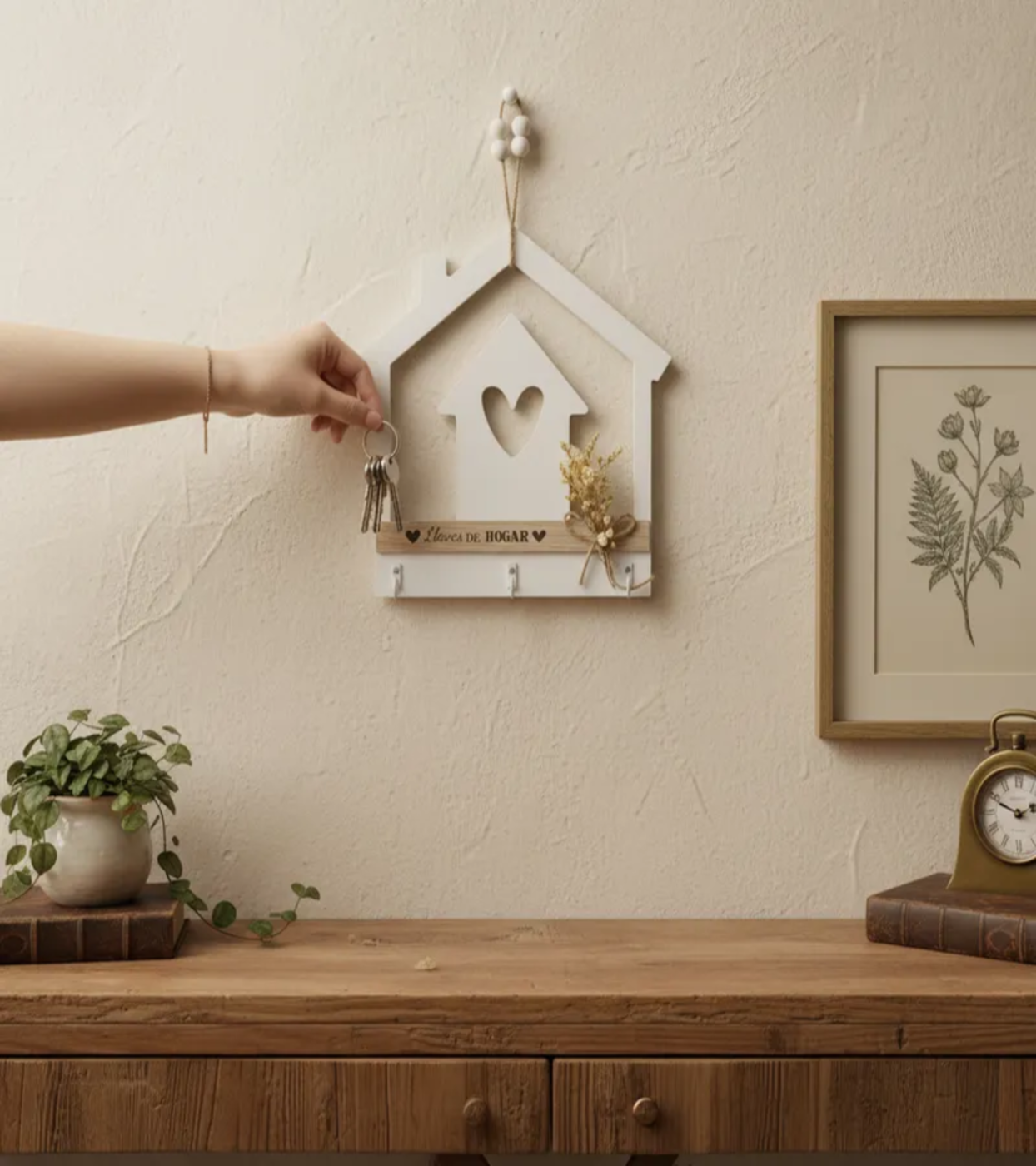 Porta Llaves De Madera Diseno Para Entrada-2