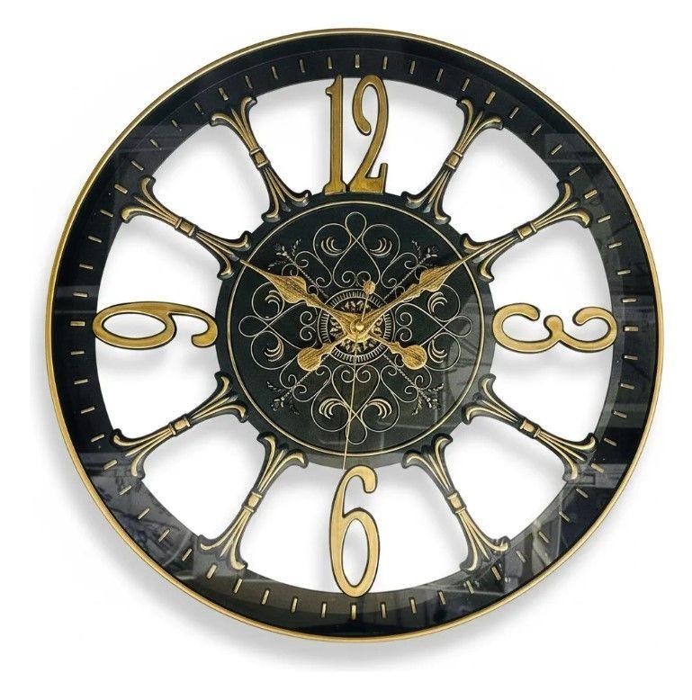 Reloj Decorativo De Pared Color Negro Y Dorado 50cm-3
