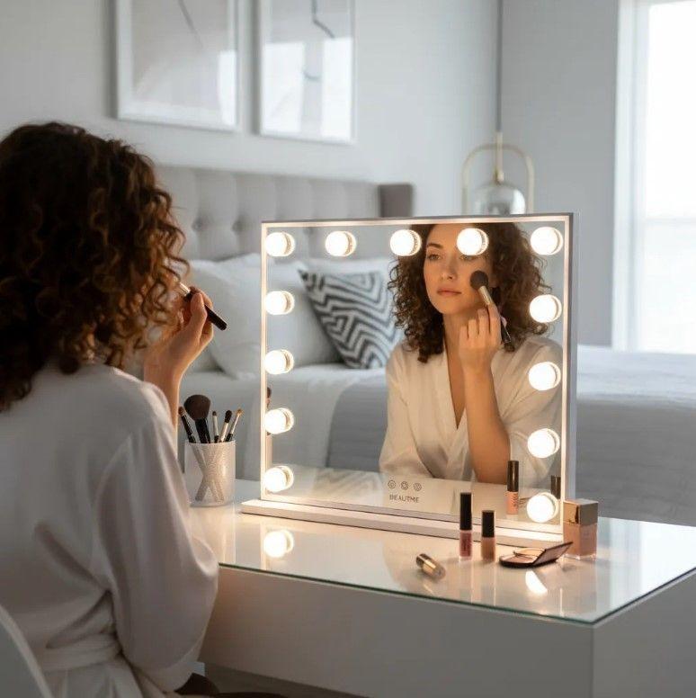 Espejo Tocador 40x50cm Con Luz Led De 3 Colores-2