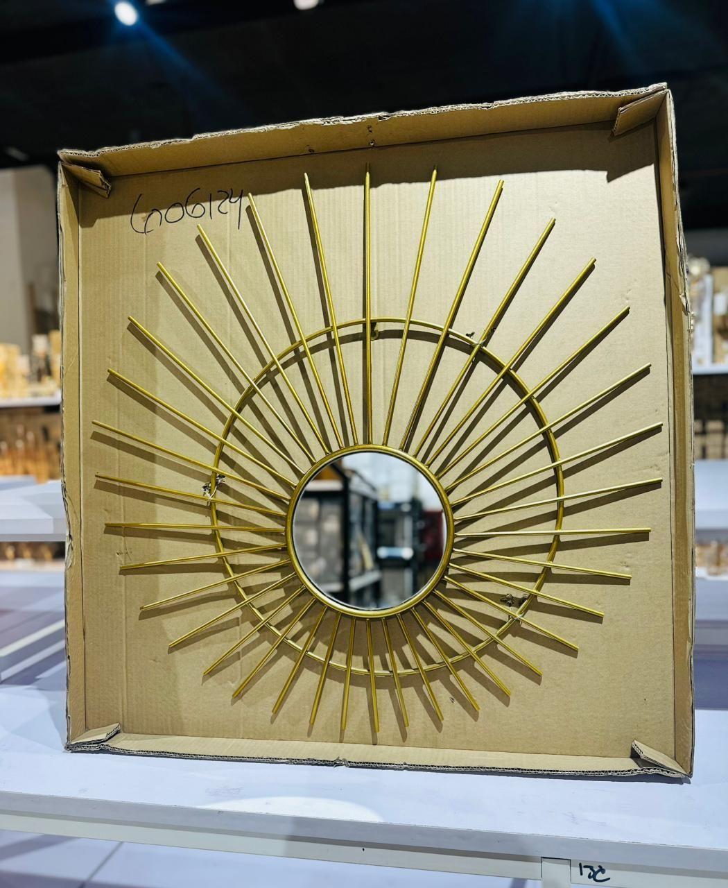 Espejo Decorativo Dorado 80cm, Diseño Sol-4