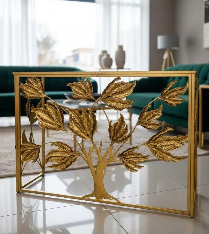 Mesa De Arrimo Elegante, Diseño Árbol De La Vida Dorado-4