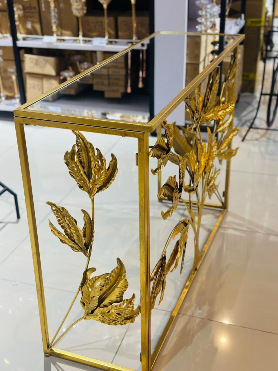 Mesa De Arrimo Elegante, Diseño Árbol De La Vida Dorado-6